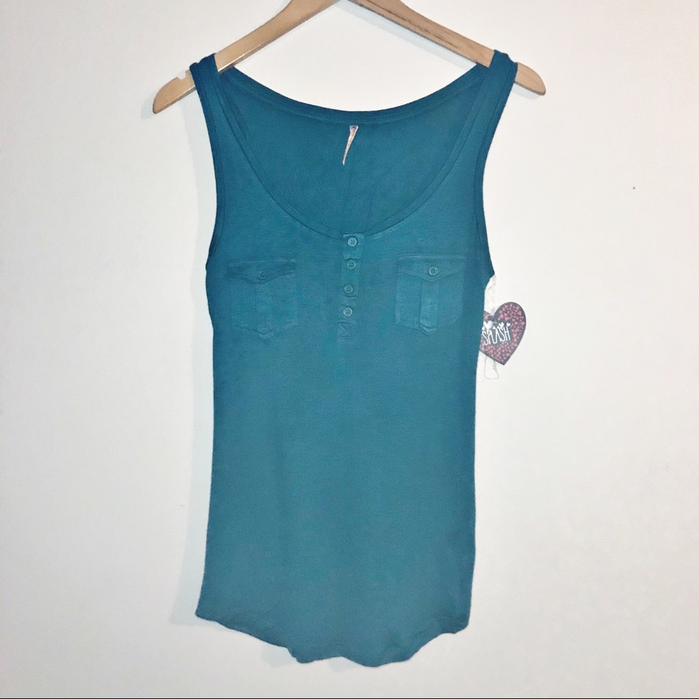 Splash Teal Tank Top